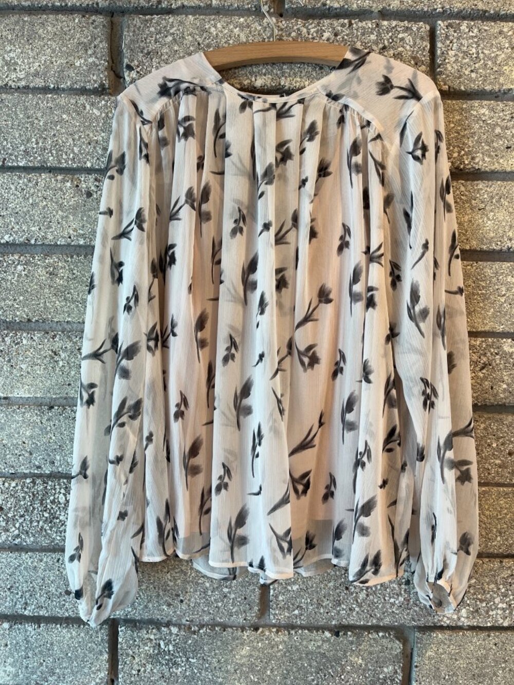 Maeve Floral Print Sheer Blouse Top M Made In Turkey